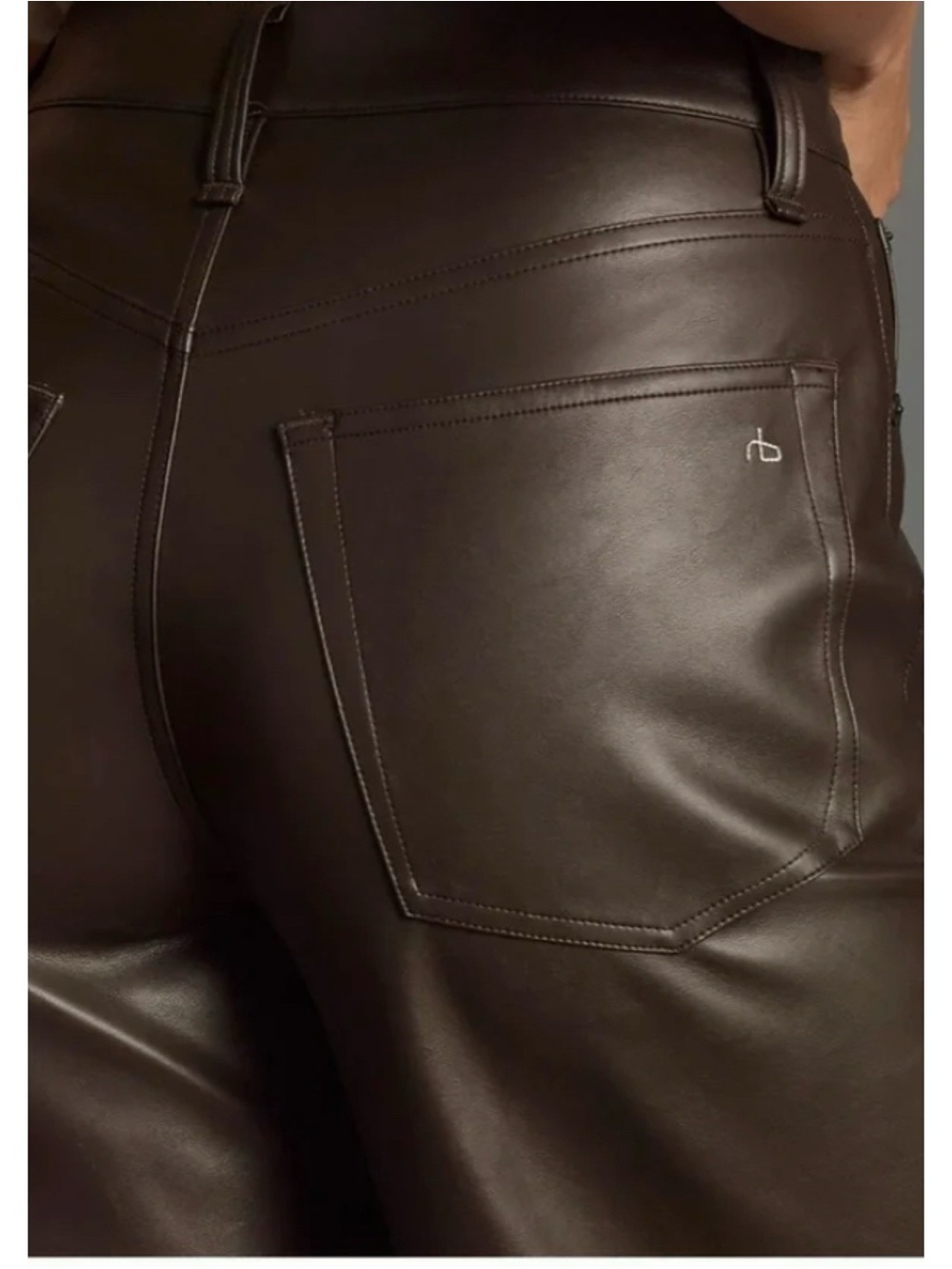RAG & BONE Sofie Faux Leather Pants in Dark Brown Size 29 ~ NWT - Picture 4 of 7